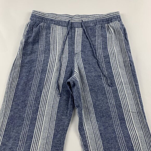 TALL Old Navy Blue Striped Linen Blend Wide Leg Lounge Pant ST - Picture 2 of 7
